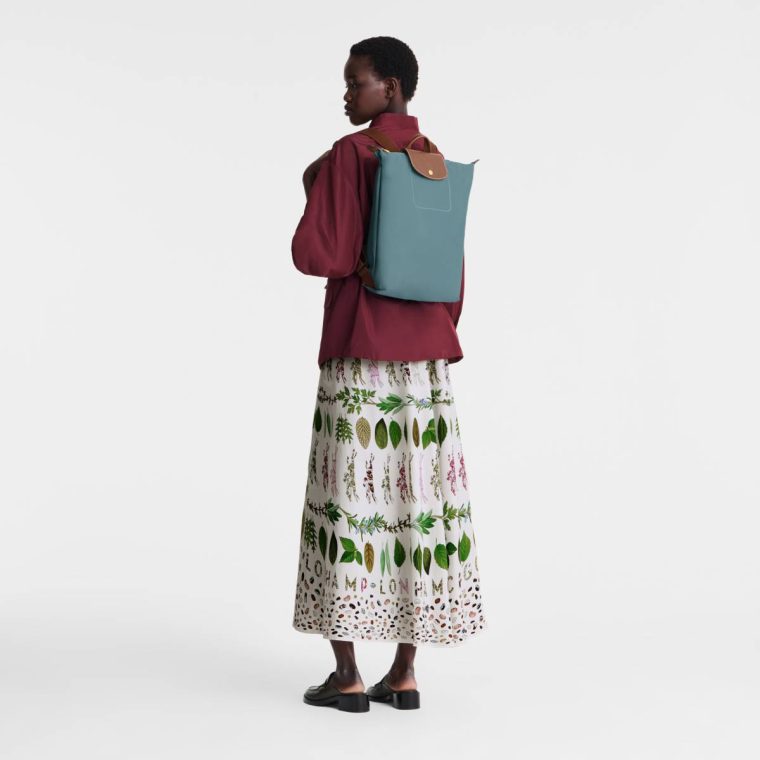 Longchamp Eucalyptus Backpacks Women Le Pliage Original M Backpack Eucalyptus - Canvas - Image 2