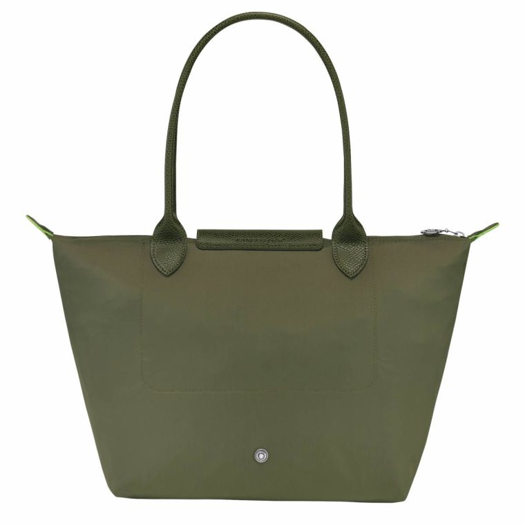 Longchamp Forest Women Shoulder Bags Le Pliage Green M Tote Bag Forest - Recycled Canvas - Image 3