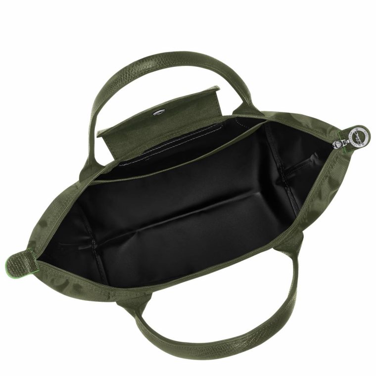 Longchamp Forest Women Shoulder Bags Le Pliage Green M Tote Bag Forest - Recycled Canvas - Image 4