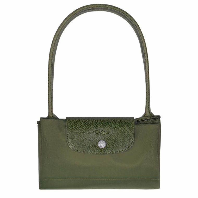 Longchamp Forest Women Shoulder Bags Le Pliage Green M Tote Bag Forest - Recycled Canvas - Image 5