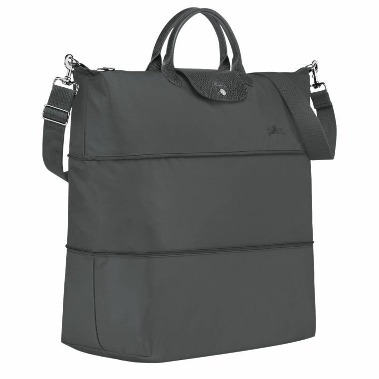 Longchamp Graphite Le Pliage Green Travel Bag Expandable Graphite - Recycled Canvas Women Travel Bags - Image 2