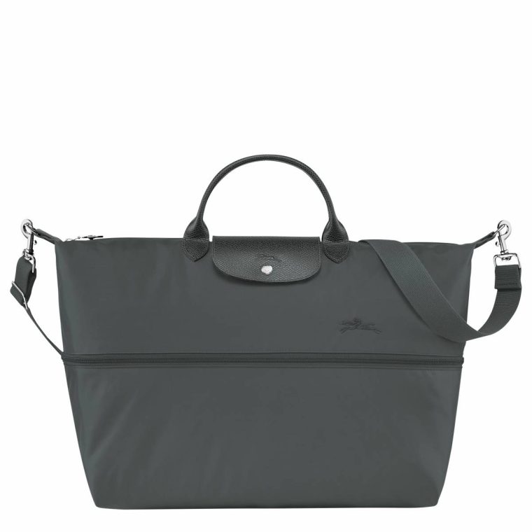 Longchamp Graphite Le Pliage Green Travel Bag Expandable Graphite - Recycled Canvas Women Travel Bags - Image 4