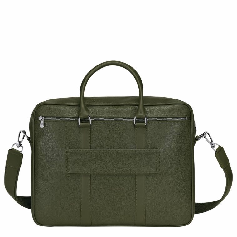Longchamp Khaki Leather Bags Women Le Foulonné M Briefcase Khaki - Leather - Image 4