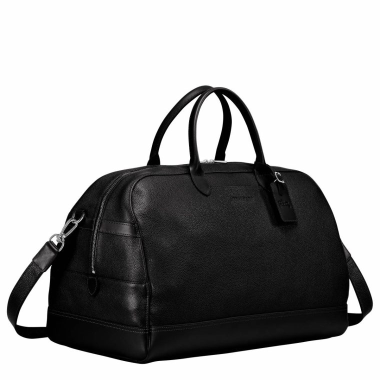 Longchamp Le Foulonné L Travel Bag Black - Leather Travel Bags Women Black - Image 3