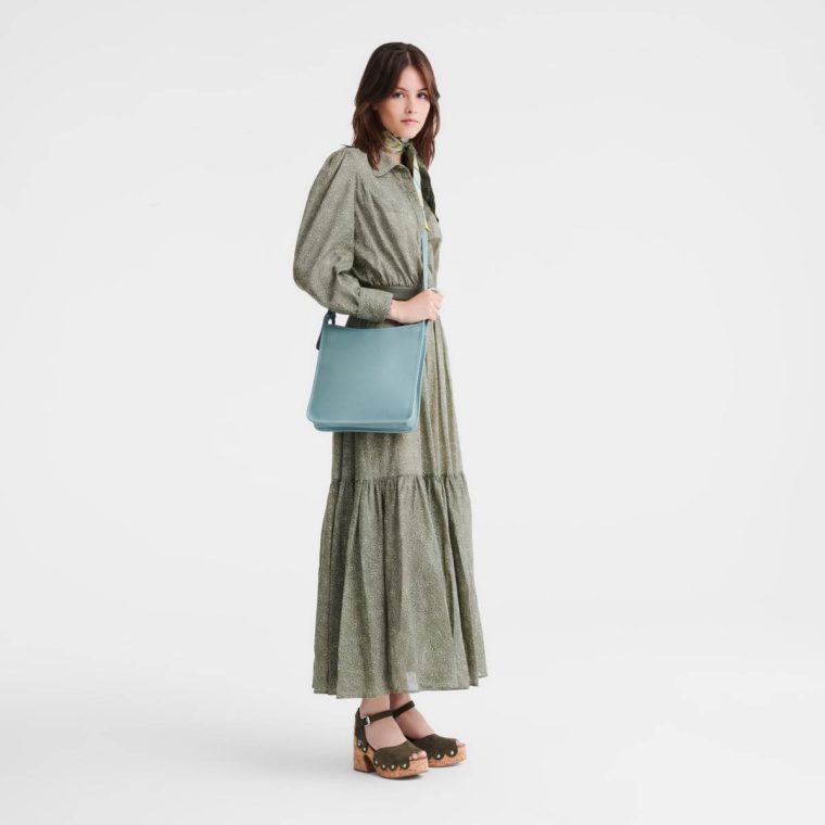 Longchamp Le Foulonné M Crossbody Bag Eucalyptus - Leather Leather Bags Women Eucalyptus - Image 2