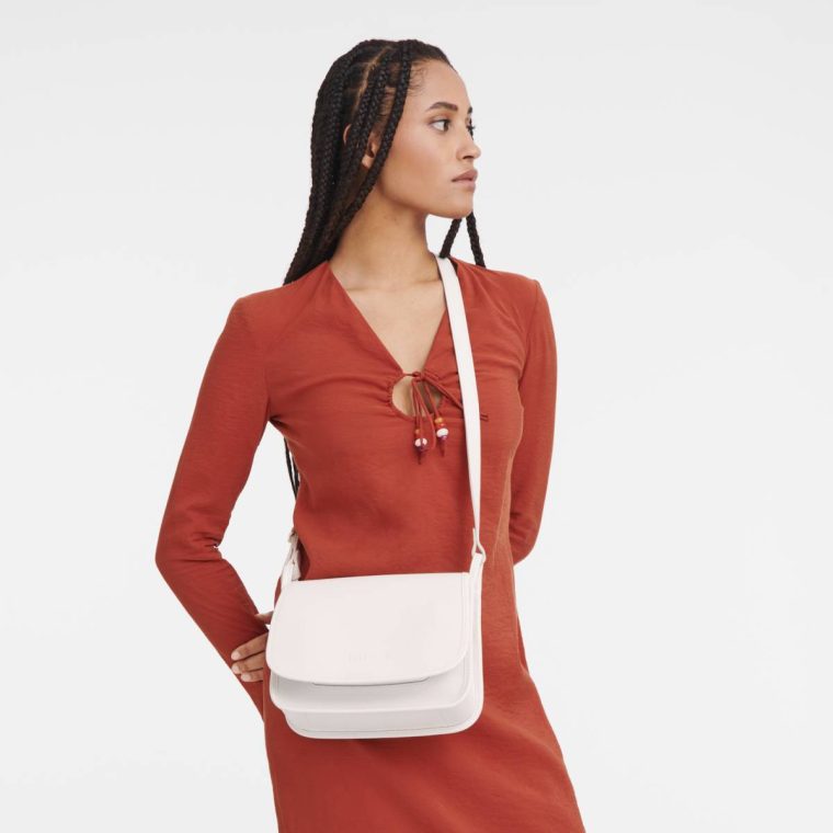 Longchamp Le Foulonné M Crossbody Bag Paper - Leather Leather Bags Women Paper - Image 2