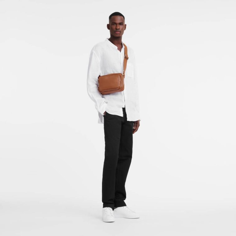 Longchamp Le Foulonné S Camera Bag Caramel - Leather Men Leather Bags Caramel - Image 2