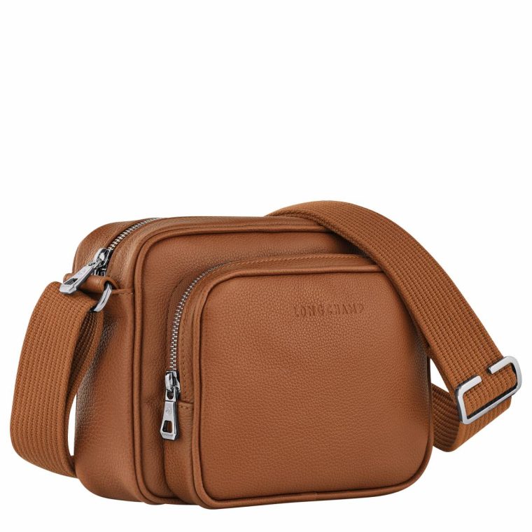 Longchamp Le Foulonné S Camera Bag Caramel - Leather Men Leather Bags Caramel - Image 3