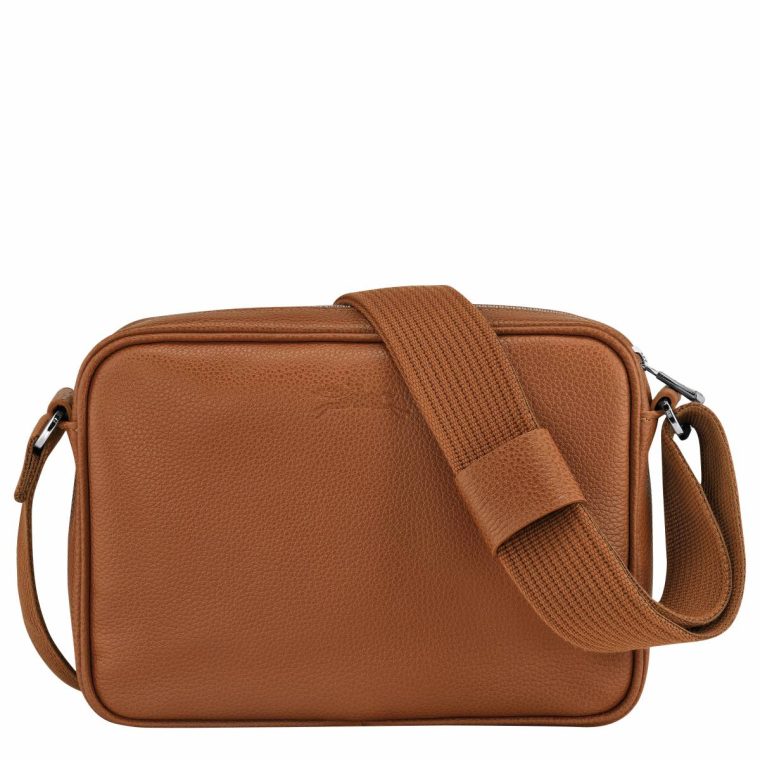 Longchamp Le Foulonné S Camera Bag Caramel - Leather Men Leather Bags Caramel - Image 4
