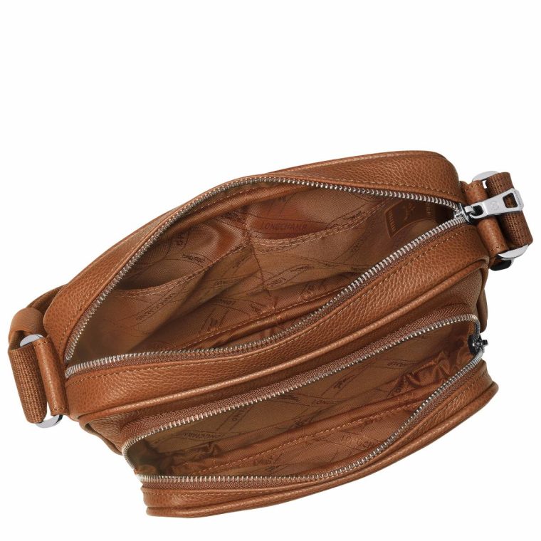 Longchamp Le Foulonné S Camera Bag Caramel - Leather Men Leather Bags Caramel - Image 5