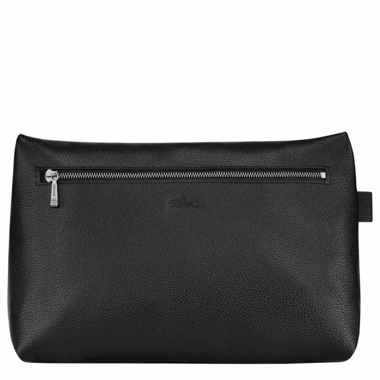Longchamp Le Foulonné Toiletry Case Black - Leather Black Women Toiletry Bags - Image 3