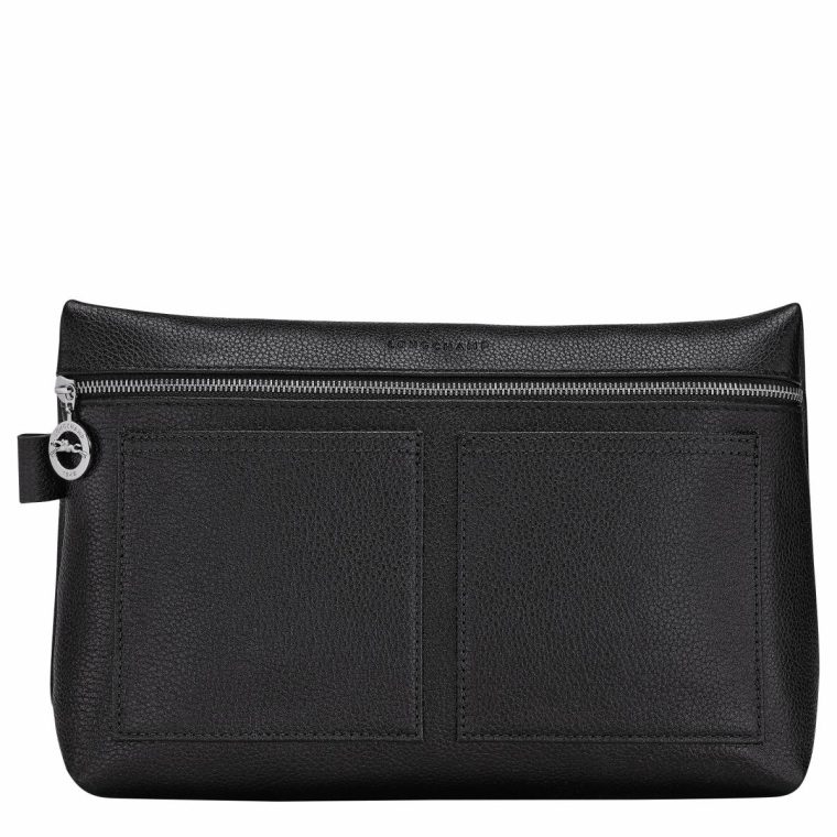 Longchamp Le Foulonné Toiletry Case Black - Leather Black Women Toiletry Bags