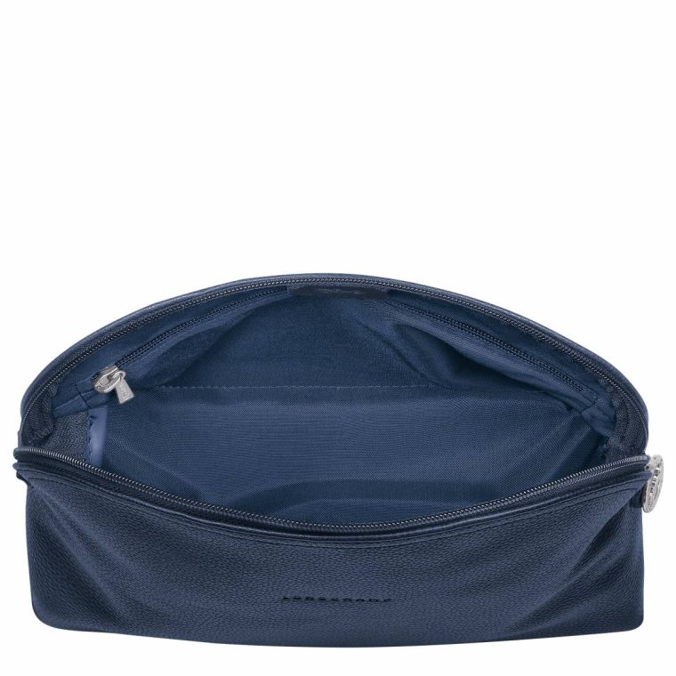 Longchamp Le Foulonné Toiletry Case Navy - Leather Toiletry Bags Navy Women - Image 3