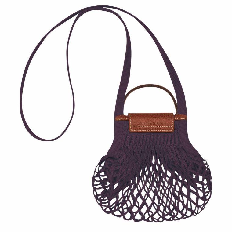 Longchamp Le Pliage Filet Xs Mesh Bag Eggplant - Canvas Mini Bags Women Eggplant - Image 4