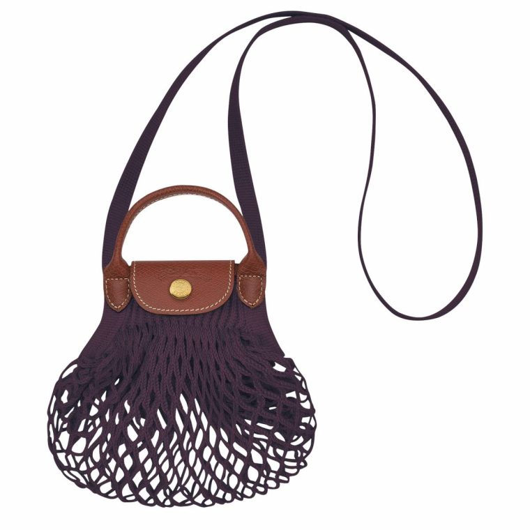 Longchamp Le Pliage Filet Xs Mesh Bag Eggplant - Canvas Mini Bags Women Eggplant