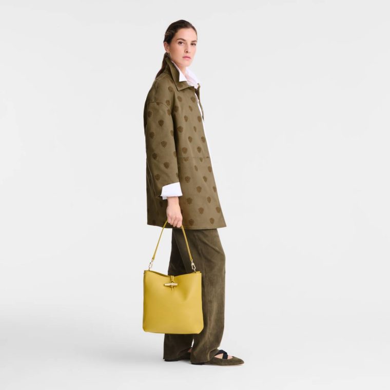 Longchamp Le Roseau M Hobo Bag Ginger - Leather Leather Bags Ginger Women - Image 2