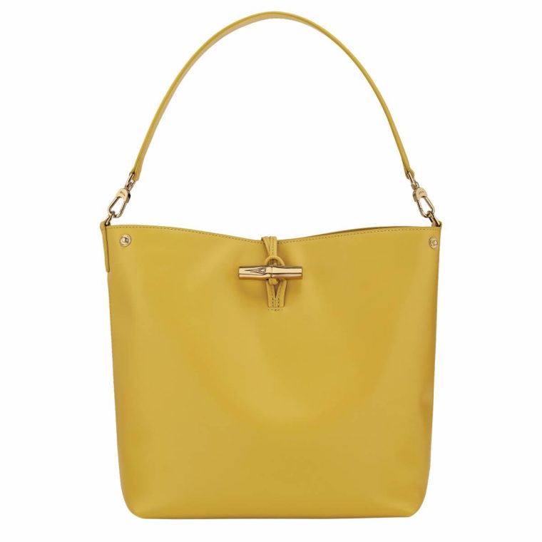 Longchamp Le Roseau M Hobo Bag Ginger - Leather Leather Bags Ginger Women