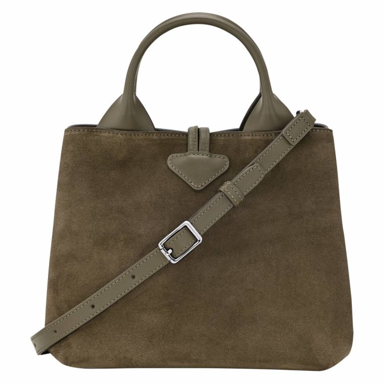 Longchamp Le Roseau S Handbag Olive - Leather Leather Bags Women Olive - Image 4