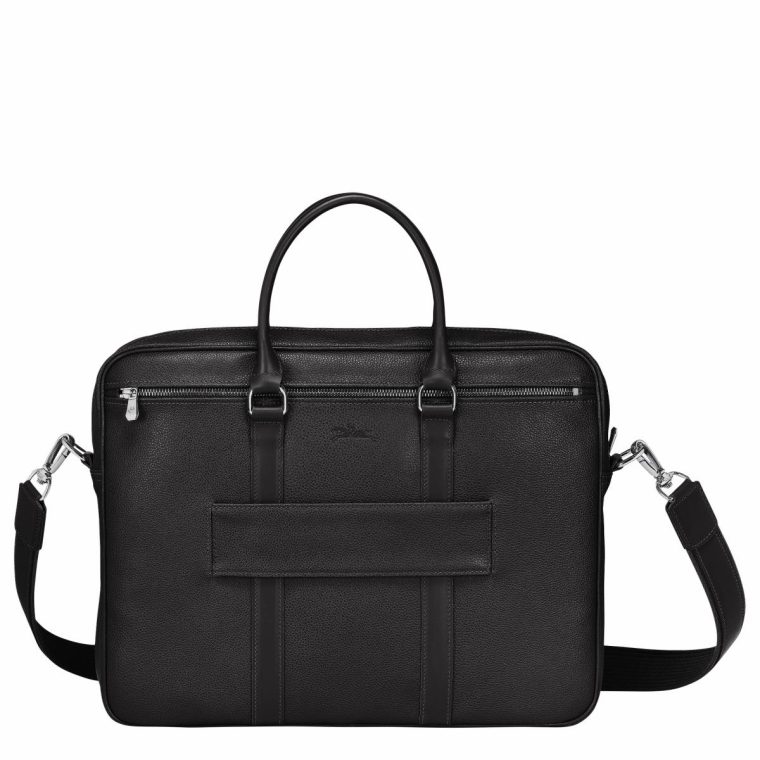 Longchamp Leather Bags Black Women Le Foulonné S Briefcase Black - Leather - Image 4