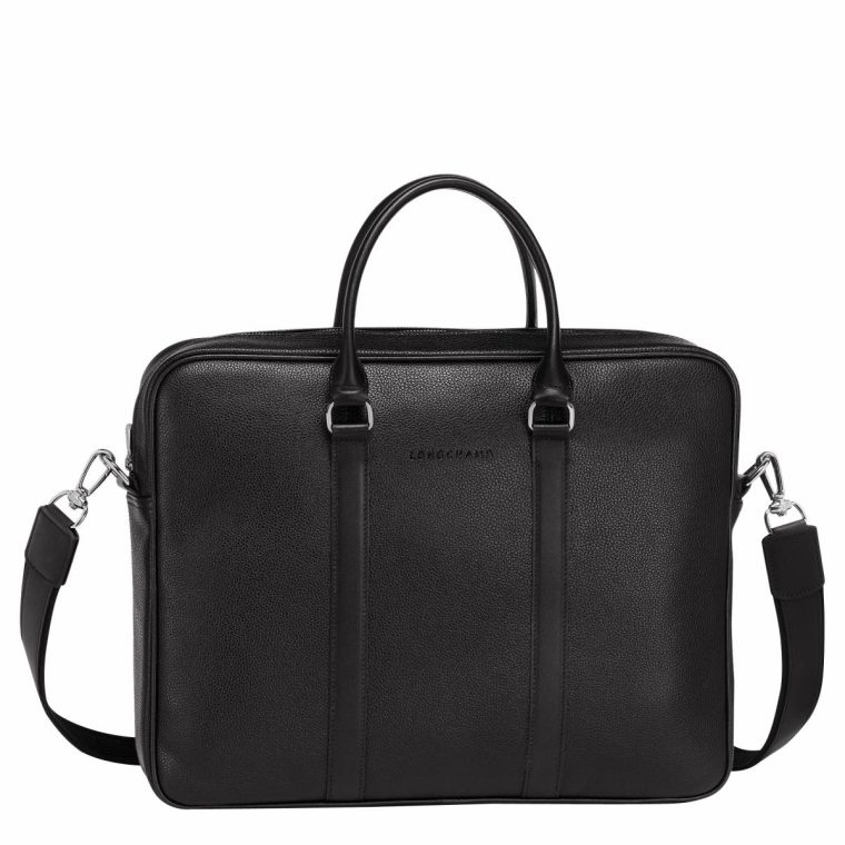 Longchamp Leather Bags Black Women Le Foulonné S Briefcase Black - Leather