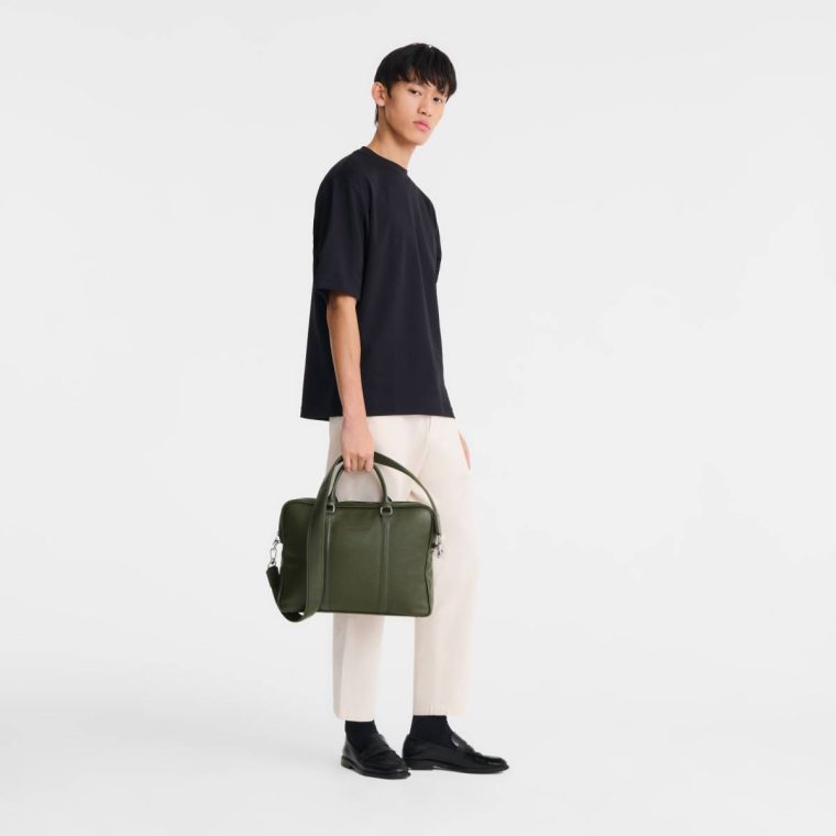 Longchamp Leather Bags Khaki Women Le Foulonné Xs Briefcase Khaki - Leather - Image 2