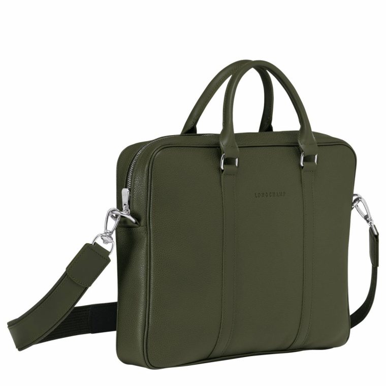 Longchamp Leather Bags Khaki Women Le Foulonné Xs Briefcase Khaki - Leather - Image 3