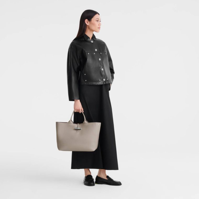 Longchamp Leather Bags Le Roseau L Handbag Clay - Leather Women Clay - Image 2