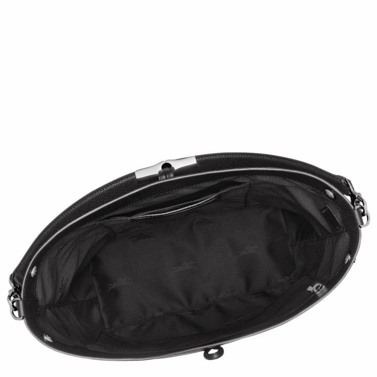 Longchamp Leather Bags Le Roseau M Shoulder Bag Black - Leather Black Women - Image 5