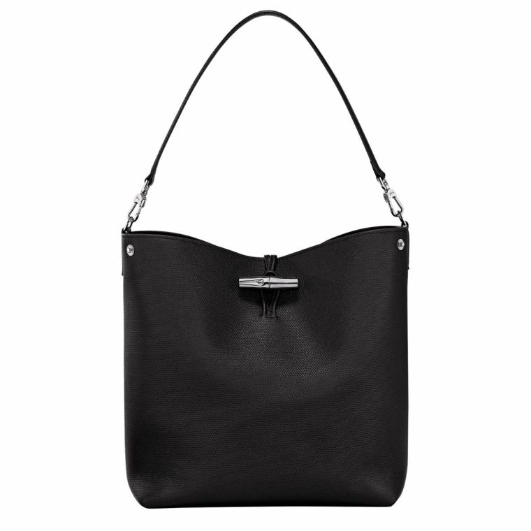Longchamp Leather Bags Le Roseau M Shoulder Bag Black - Leather Black Women