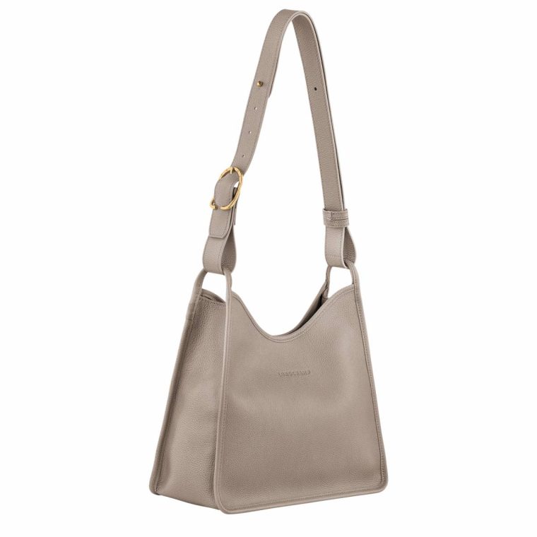 Longchamp Leather Bags Turtledove Women Le Foulonné M Hobo Bag Turtledove - Leather - Image 3