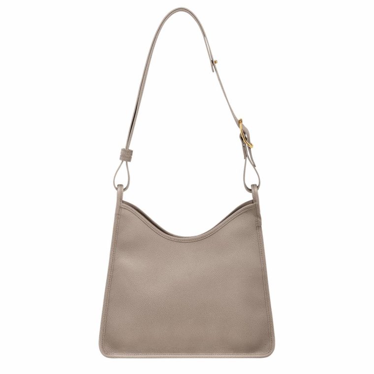 Longchamp Leather Bags Turtledove Women Le Foulonné M Hobo Bag Turtledove - Leather - Image 4