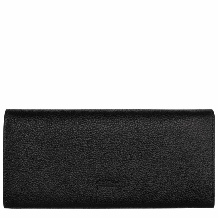 Longchamp Leather Wallets Women Black Le Foulonné Continental Wallet Black - Leather - Image 2
