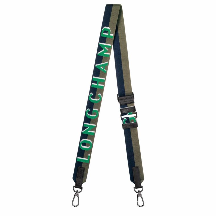 Longchamp Shadow Shoulder Strap Green - Canvas Shoulder Straps Women Green