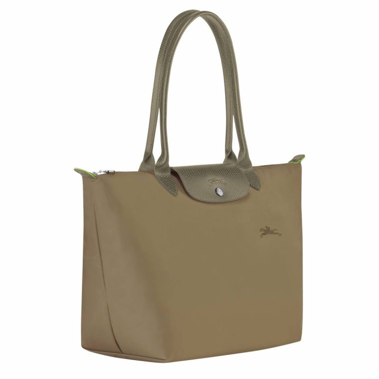 Longchamp Women Artichoke Le Pliage Green L Tote Bag Artichoke - Recycled Canvas Shoulder Bags