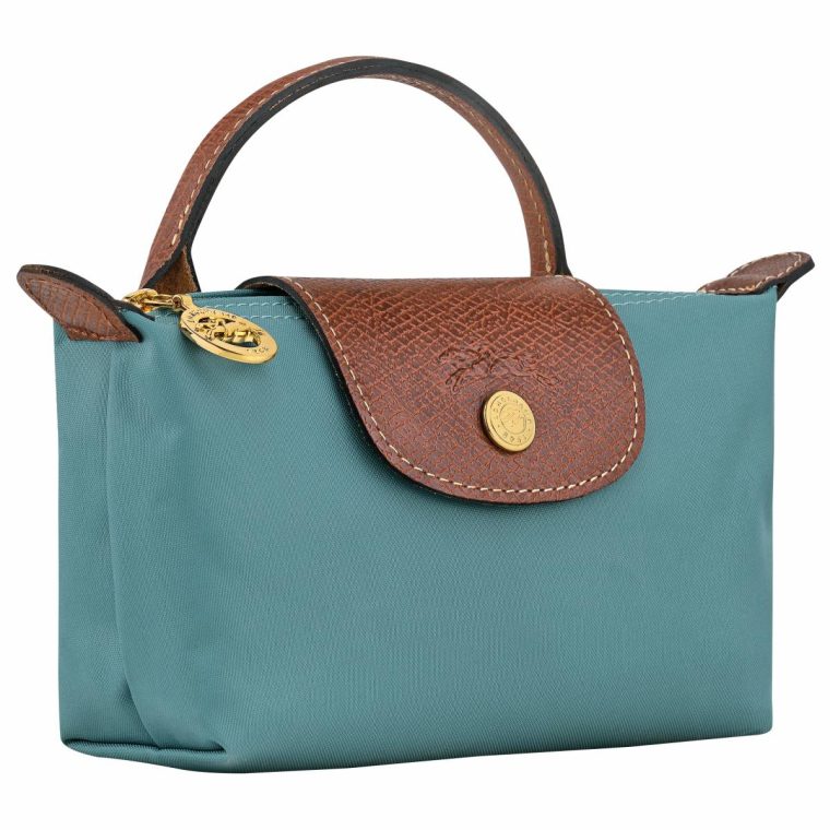 Longchamp Women Eucalyptus Le Pliage Original Pouch With Handle Eucalyptus - Recycled Canvas Pouches & Cases - Image 2