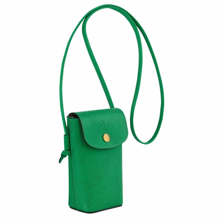 Longchamp Women Green Épure Phone Case With Leather Lace Green - Leather Phone Cases - Image 3
