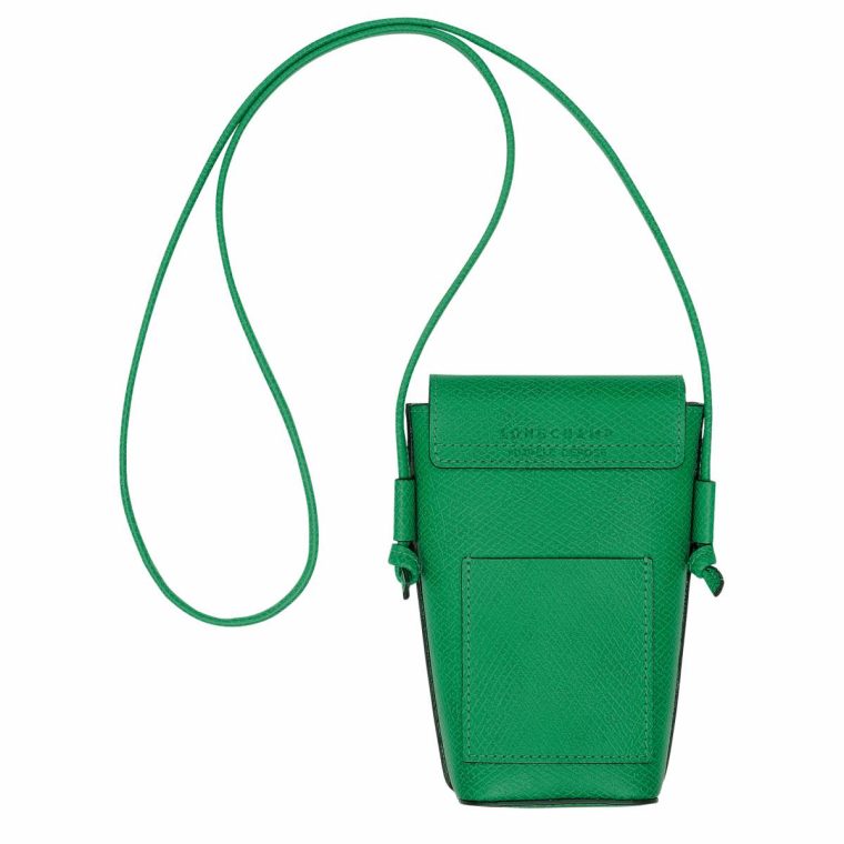 Longchamp Women Green Épure Phone Case With Leather Lace Green - Leather Phone Cases - Image 4