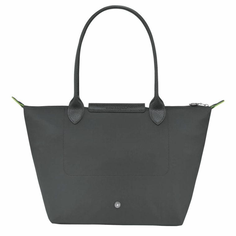 Longchamp Women Le Pliage Green M Tote Bag Graphite - Recycled Canvas Graphite Shoulder Bags - Image 3