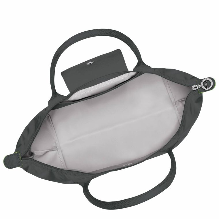Longchamp Women Le Pliage Green M Tote Bag Graphite - Recycled Canvas Graphite Shoulder Bags - Image 4