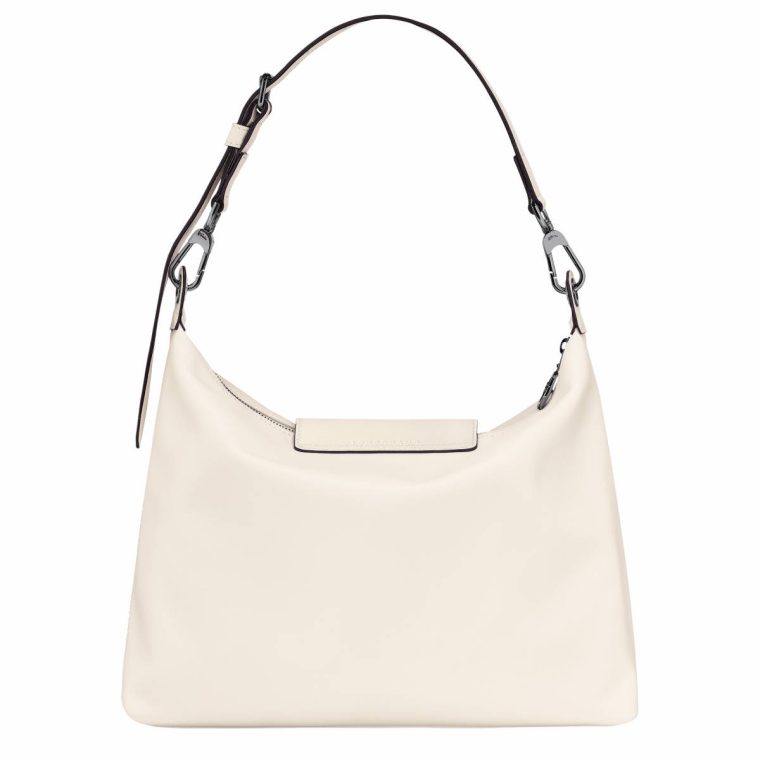 Longchamp Women Le Pliage Xtra M Hobo Bag Ecru - Leather Ecru Leather Bags - Image 4