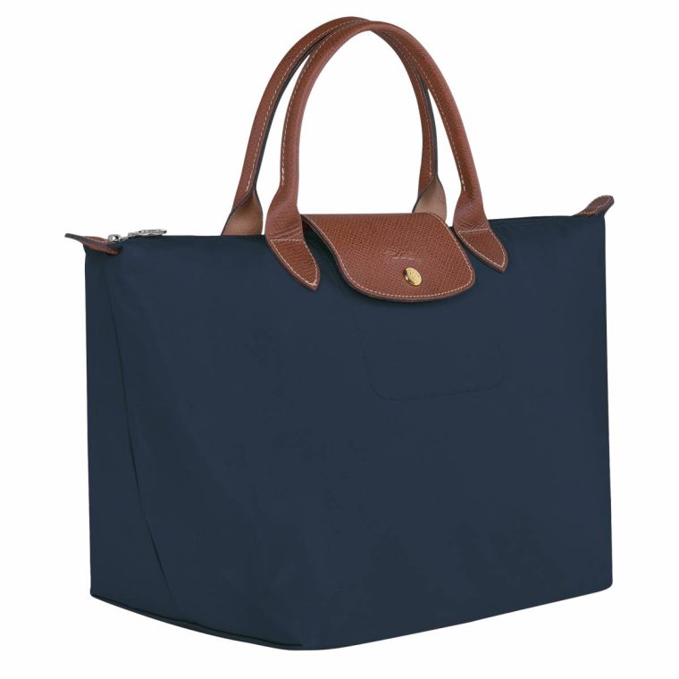 Longchamp Women Navy Le Pliage Original M Handbag Navy - Recycled Canvas Handbags - Image 2