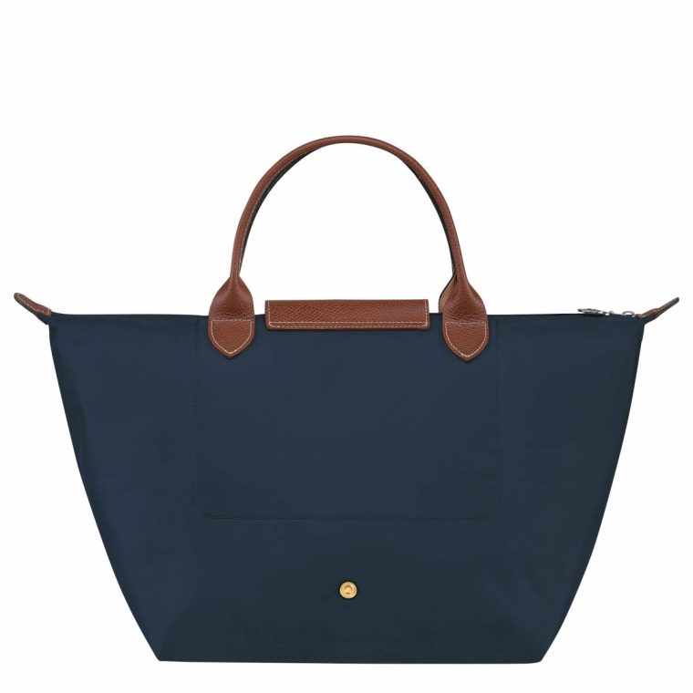 Longchamp Women Navy Le Pliage Original M Handbag Navy - Recycled Canvas Handbags - Image 3