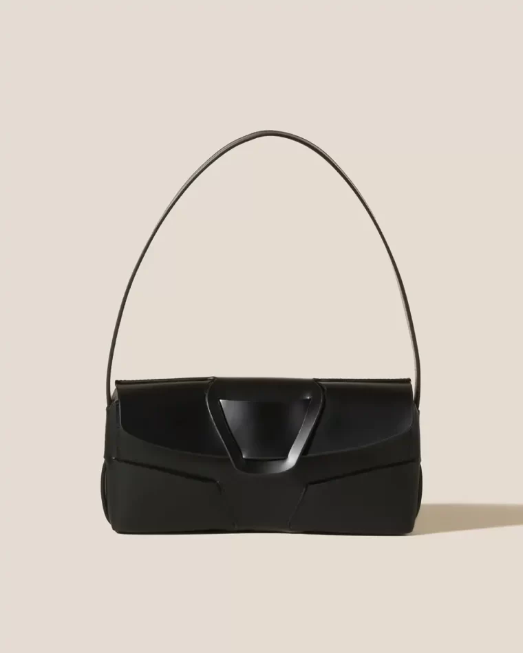 Mabra - Woven Detailed Baguette Bag Black Women Shoulder Bags Hereu