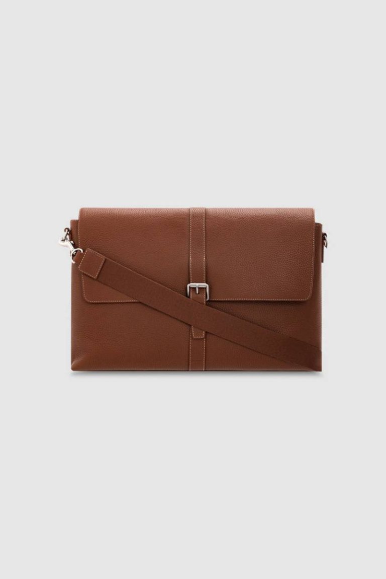 Marcus Satchel Work Dark Whiskey Men Oroton