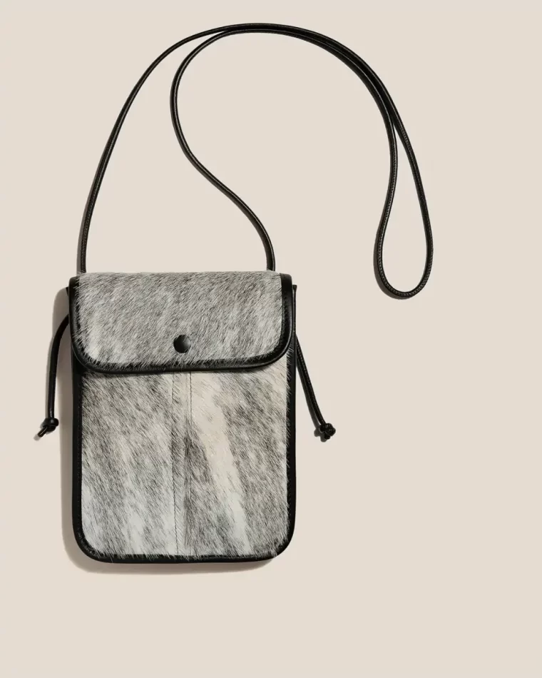 Marl Dark Brown Crossbody Bags Terra Calf Hair - Square-Flat Crossbody Bag Hereu Women