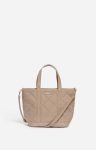 Mastic Vanessa Bruno Quilted Matte Leather S Zipped Cabas Tote Hand Or Crossbody Carry, Zip Closure Women Quilted Tote Bags