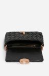 Medium Braided Leather Moon Bag Braided Lambskin Women Crossbody Bags Black Vanessa Bruno - Image 3