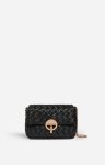 Medium Braided Leather Moon Bag Braided Lambskin Women Crossbody Bags Black Vanessa Bruno