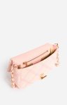 Medium Leather Moon Bag Embossed Denim Canvas Women Crossbody Bags Bubble Gum Vanessa Bruno - Image 2