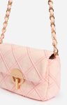 Medium Leather Moon Bag Embossed Denim Canvas Women Crossbody Bags Bubble Gum Vanessa Bruno - Image 4